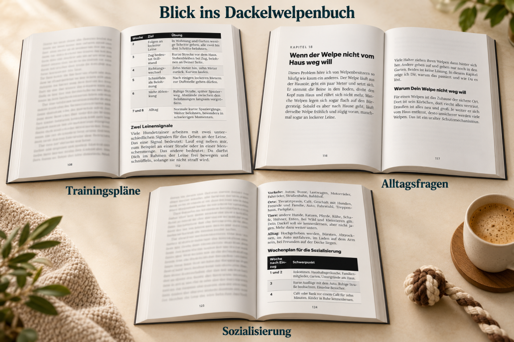 Welpenbuch für Dackel Blick ins Buch