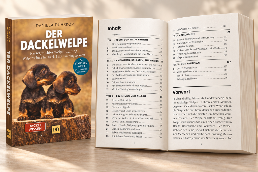 Buch Dackelwelpe, Blick ins Buch