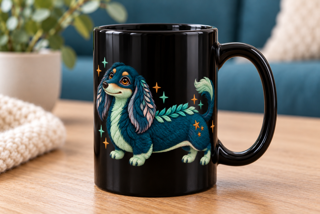 Ein Dackelmotiv wie Glurak. Für Dackelfans und Pokémon Sammler.