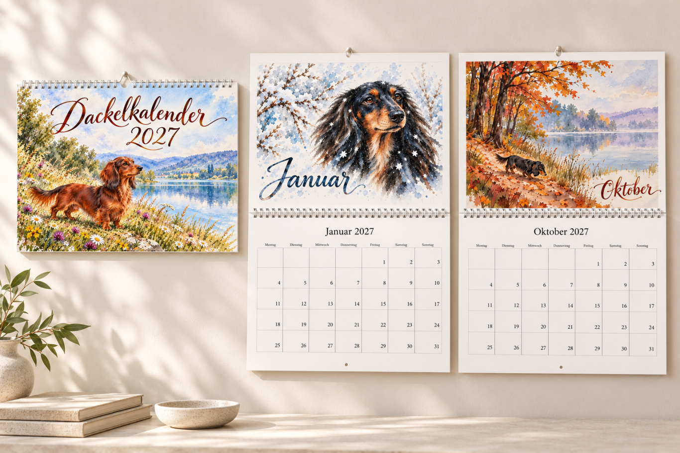 Dackelkalender 2027 Kalender mit Dackelbildern 2027