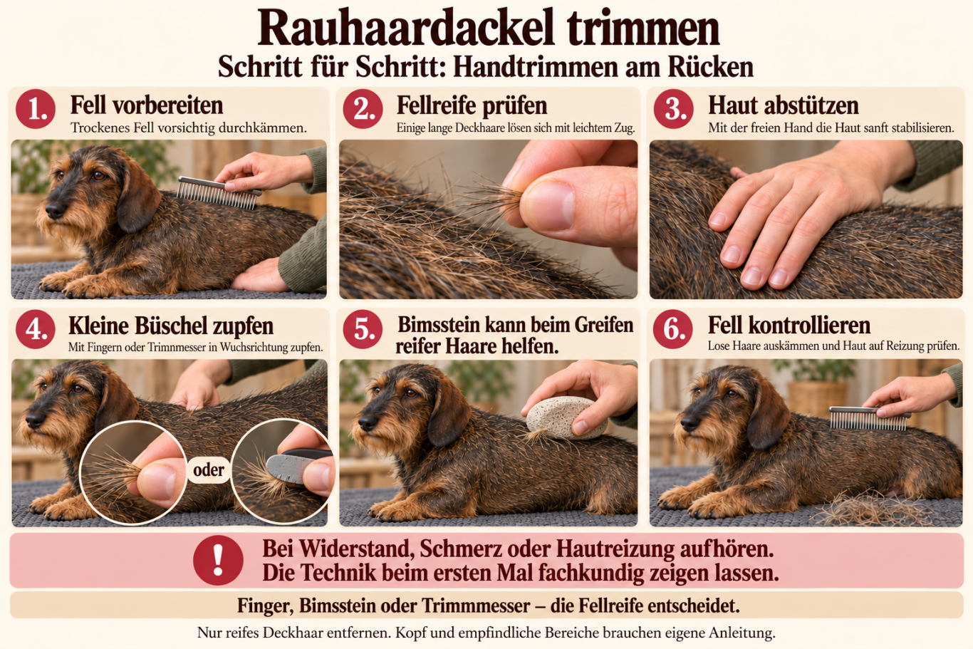 Rauhaardackel trimmen Anleitung Schritt für Schritt Anleitung zum Rauhaardackel trimmen
