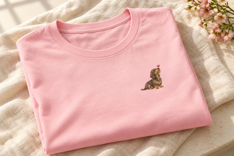 Dackel Herz Motiv Danebshirt Rauhaardackel mit Herz