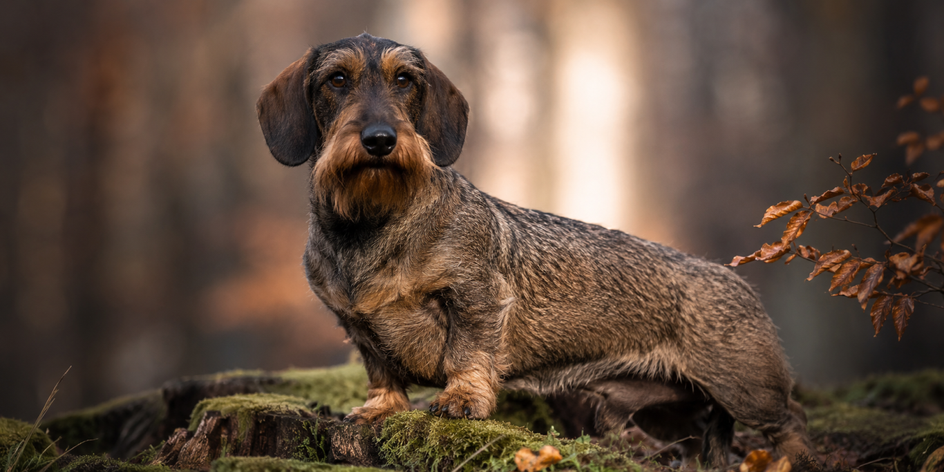 Rauhaardackel in schöner Natur
