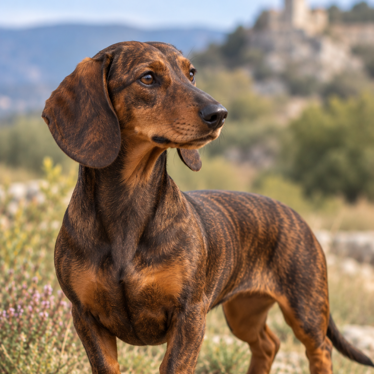 Zwergdackel mit Streifen ( brindle)